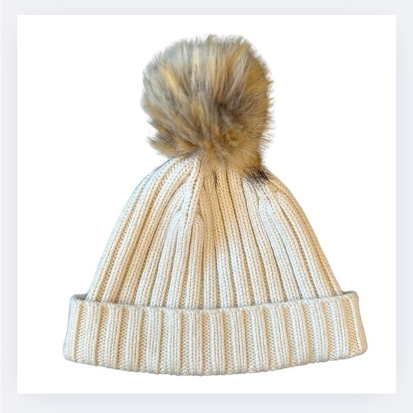 J. CREW Knit Beanie with Faux Fur Pom - Picture 3 of 4